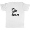 Shopagift Eat Sleep Cooking Repeat T-Shirt White