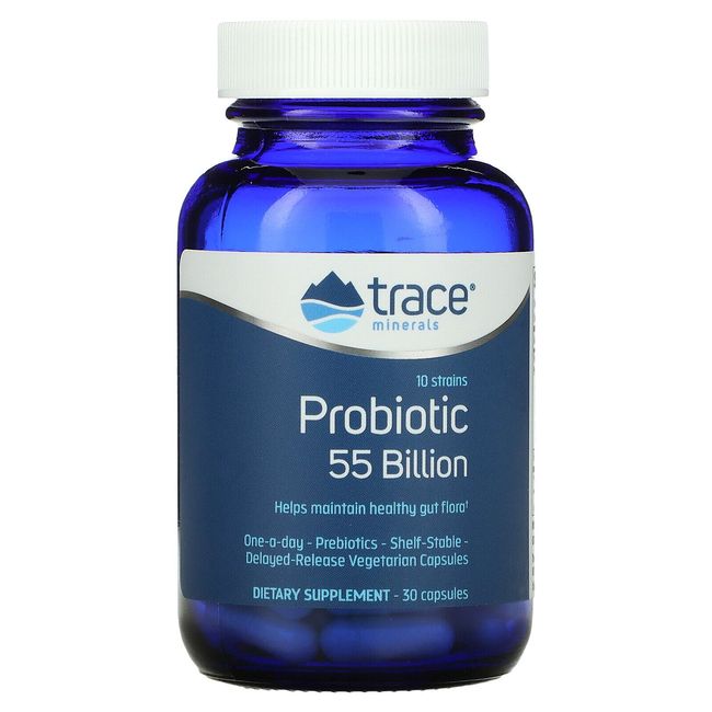 Trace Minerals Research Probiotic 55 Billion 30 Capsules Gluten-Free, GMP