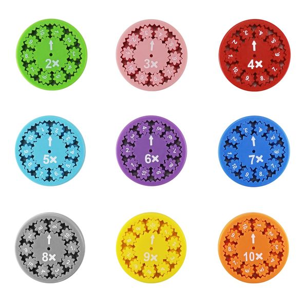 9 Stück Mathe Fidget Spinner Set, Multiplikations Divisions Zahlen Fidget Spinner Spielzeug, Mathe Fakten Spinner Fidget Toys, Lernspielzeug Stressabbau Spinners für Math Games