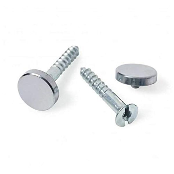 SISI UK® 8 Pcs Mirror Screws (25mm) with Decorative Cap Cover Nails, Sign/Advertising Hardware, Nails, Construction (20mm)