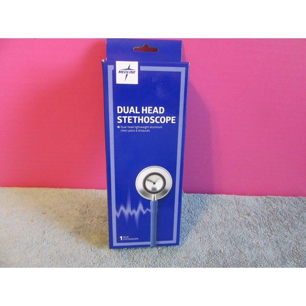 Dual Head Stethoscope MEDLINE new in box blue medical home safety health care