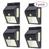 4 pack Waterproof Outdoor Wall 100 LED Solar Night Light | Motion Sensor 3 setti