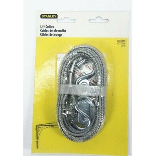 Stanley 730-690 Extension Spring Lift Cables 12' By 1/8" Galvanized 2 Pack