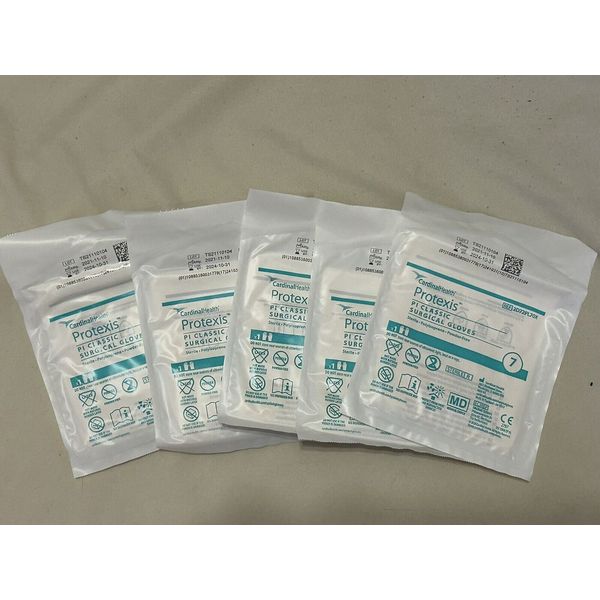 Cardinal Health PI Classic Non Latex Surgical Gloves Size 7 (5 Pairs)