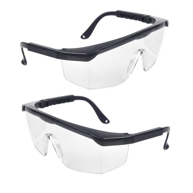 JUHONNZ Schutzgläser,2 Paar Schutzbrille für Brillenträger Anti-Fog Schutzbrille Professionelle Arbeitsschutzbrille für Kinder Erwachsene Augenschutz PC-Gläsern für Outdoor-Aktivitäten Schwarz