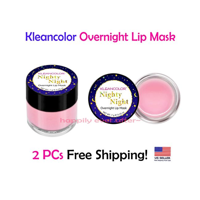 2 PCs Kleancolor Nighty Night Overnight Lip Mask, Hydrating & Nourishing Lip