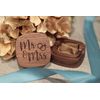 Mr and Mrs Engraved Wooden Ring Box, Wedding Ring Bearer Box
