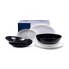 Stylish Round Classic Kitchen Dinnerware 19-pc Table Set,  Black and White