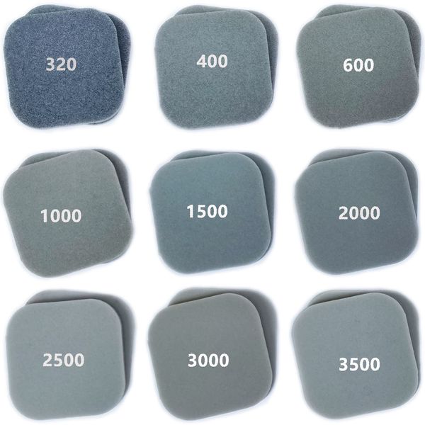 27 Pcs Sanding Sponge Soft Touch Sanding Pads,Sand Paper, Mesh Sanding Polishing Pads for Craft Polishing Repairing, 2" x 2" Sanding Blocks, 9 Kinds Grit from 320 to 3500