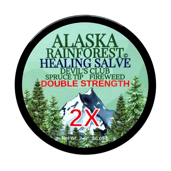 Snowy Summit Alaska Rainforest 2X Salve - Salve for Dry Skin & Joint Relief - Natural Super Salve for Soothing Skin with Gentle Aroma - Body & Hand Salve - Muscle Rub with Alaskan Devil’s Club Oil