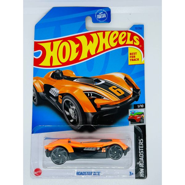 Hot Wheels - Roadster BITE - HW Roadsters 1/10 - Orange - 2023 - Mint/NrMint Ships Bubble Wrapped in a Sized Box