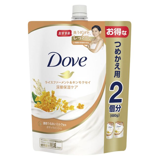 Dove Body Soap, Rice Farmment & Osmanthus (Body Wash), Refill, Large Capacity, 24.0 oz (680 g)