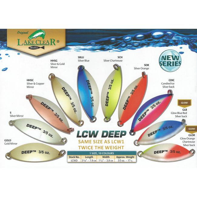 Lake Clear Wabbler Deep Fishing Lure - Firetiger/Silver Back - LCWD-FT - 3-1/8" long - 3/5 oz.