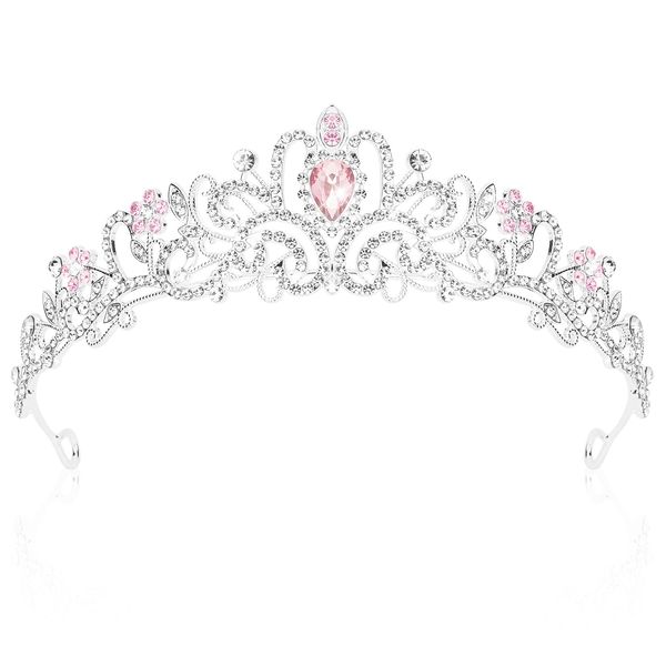 CIEHER Princess Tiara Princess Crown Crystal Crowns for Girls & Kids Crown for Birthday Prom Party Costume, Princess Party Decorations