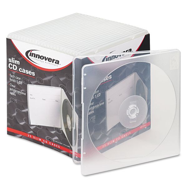 Innovera 81900 Slim CD Case Clear 25/Pack