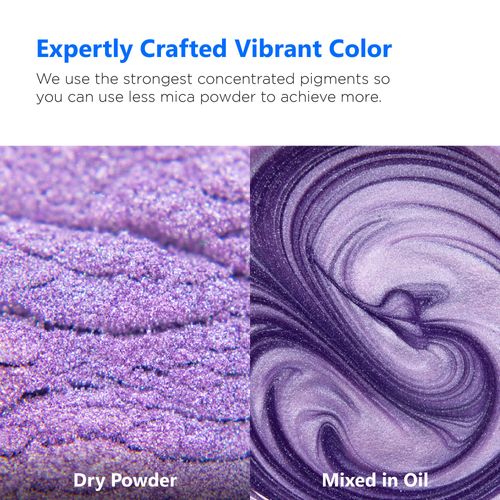 Rolio Premium Mica Powder - Lilac (50G / 1.76oz) - 1 Jar of Purple Pigment Powder for Epoxy Resin, Dye, Soap Making, Nail Polish, Paint, Candle Making, Bath Bombs, Slime