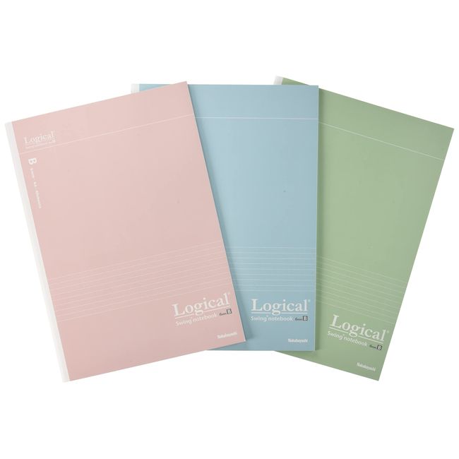 Nakabayashi Swing Logical Anti-Bacterial Cover Notebook, A4/B Ruled, 40 Sheets, Smoky Color, 3 Pack NA404B-3P