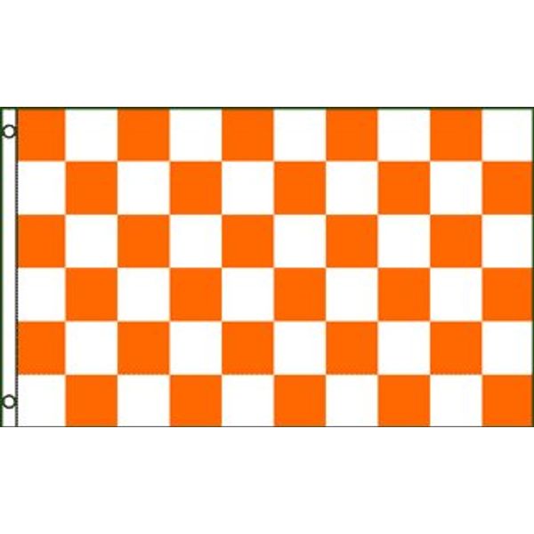 Orange and White Checkered 3x5 Polyester Flag