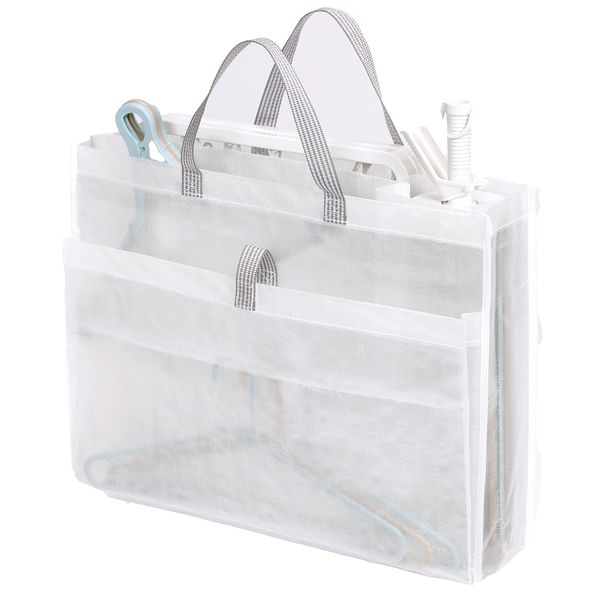 Towa Sangyo Laundry Storage Laundry Hanger Storage Bag, Compact, Hanger Storage Box, Wipeable, 20.5 x 4.7 x 15.7 inches (52 x 12 x 40 cm), Storage Case, Laundry Hanger, Storage Case