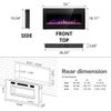36''Electric Fireplace,Recessed&Wall Mounted,Ultra Thin&low noise,touch&remote