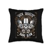 Suck Squeeze Bang Blow Engine Piston Skull Distressed Design Throw Pillow