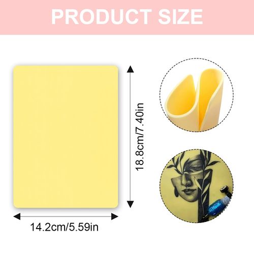 MWUMRCM Silicone Blank Tattoo Practice Skins, 10PCS Tattoo Pelle Falsa Doppio Lato Riutilizzabile Pelle Morbida Flessibile Pelli False per Tattoo Microblading Sopracciglia Pratica Pelle(18,8x14,2cm)