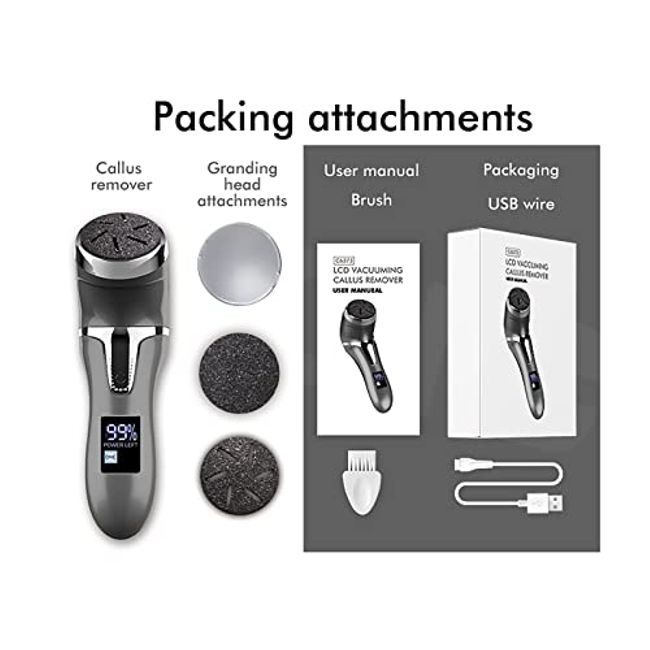 Electric Foot File Callus Remover for Feet Rechargeable Professional  Pedicure Tools Kit Wet & Dry Foot Scrubber Care with 4 Roller Heads 2 Speed  LCD Display for Dry Hard Cracked Heel Dead