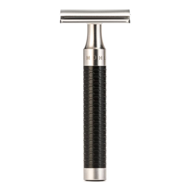 Muhle ROCCA Double Edge Razor/Closed Comb/Stainless Steel/Black Handle (R96SR)<br><br> [Shaving, razor, razor, double-edged razor]