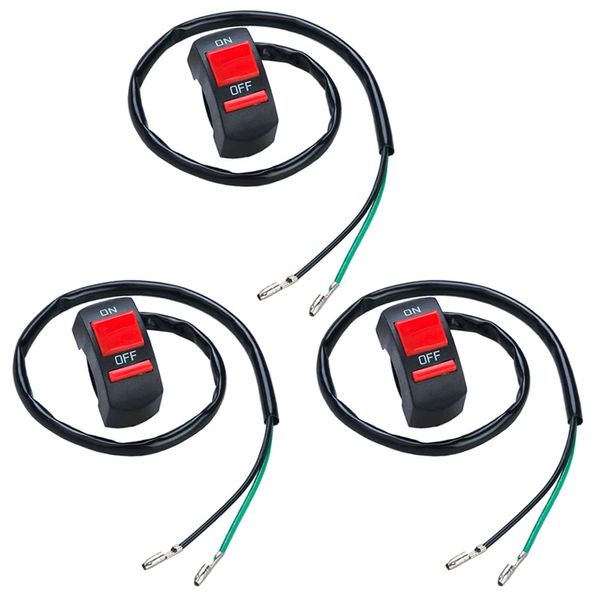 Motorcycle Switch, 3 Push Button Switch, Steering Wheel Switch, For Bikes, Kill Switch, Universal Motorcycle Light Switch, Fog Light Switch, On Off Switch, Compact, Easy Installation, Multi-Purpose