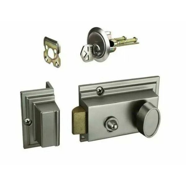  Door Lock with Night Latch, Defender Security Door  Lock Single Cylinder Rim
