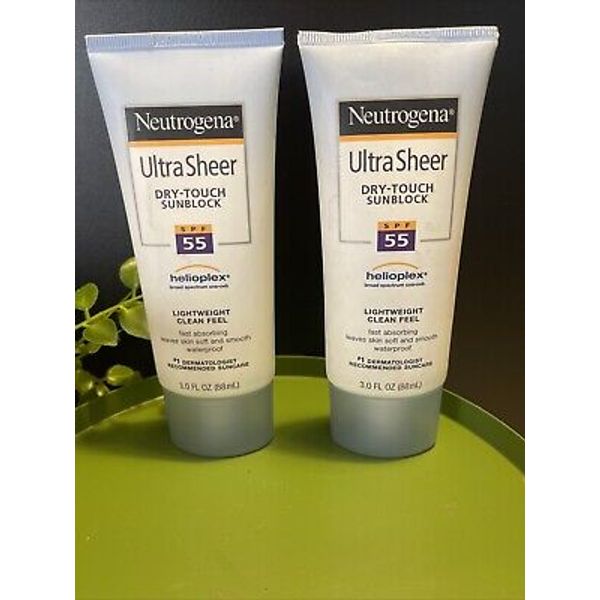 2 Neutrogena Ultra Sheer Dry Touch Sunscreen Lotion SPF 55 Helioplex