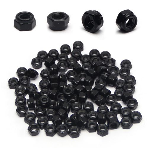 M4 Locknuts 100PCS Metric Nylon Inserted Hex Lock Nuts Self-Lock Nylon Insert M4x0.7mm Carbon Steel Self Locking 7mm Hex Nut Driver Tiny Nut for RC Cars 3D Printer