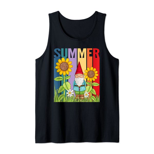 Summer Gnome and Sunflower Garden Tank Top