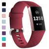 GEAK Strap Compatible for Fitbit Charge 3/Fitbit Charge 4, Adjustable Classic Replacement Wristband, Small Red