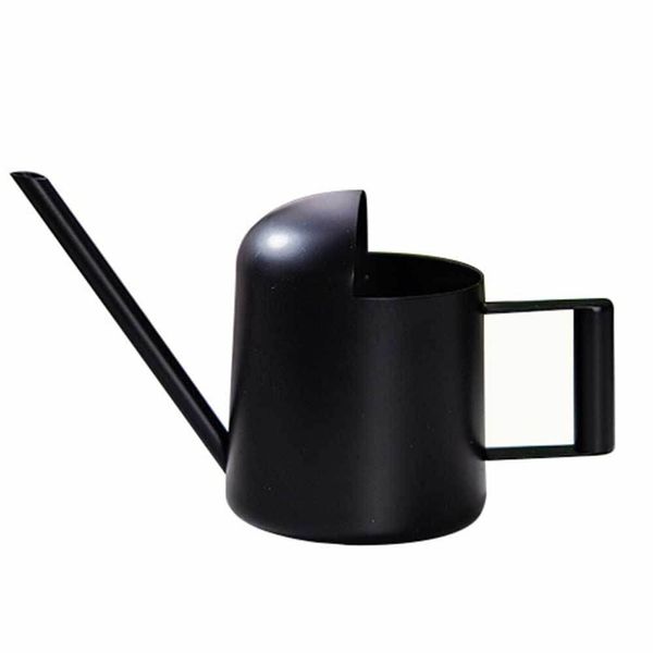 YWQQ 300ML Stainless Steel Water Cans Long Sprinkling Pot Mini Metal Watering Can for Indoor Outdoor Plants,Black,19.2*104*8.3cm