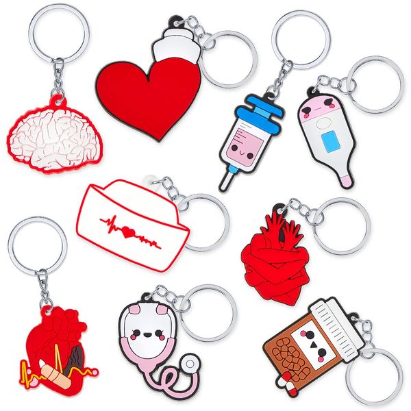 Henoyso 36 Pack Nurse Keychain Bulk Nurse Gifts for Women Nurse Appreciation Gifts Nurse Accessories Nurse Party Favors(Stylish Style, 36 Pack)