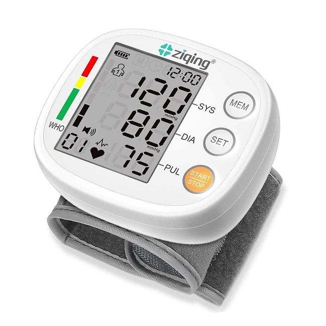 Digital Wrist Blood Pressure Monitor Voice BP Monitor Cuff Heart Rate Machine