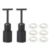 sourcing map E14 Socket Ring Removal Tool T Type with Lamp Shade Socket Rings for Medium Base, Light Replacing Accessories, White Pack of 8