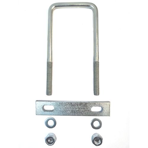 U Bolt Square M8 60mm Inner Width x 100mm Length with Back plate, Hex Nuts and Washers (1)
