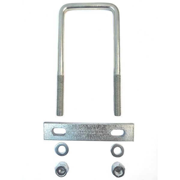 U Bolt Square M8 60mm Inner Width x 100mm Length with Back plate, Hex Nuts and Washers (1)