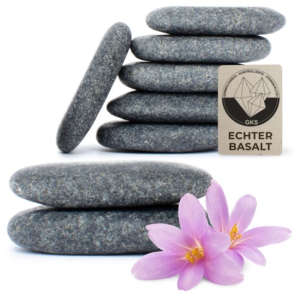 Hot Stone Zehensteine aus zertifiziert echtem Basalt für viel Wärme [8 Stück], zur Ergänzung Ihres Hot Stone Massage Sets