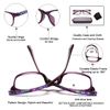 EYEURL Reading Glasses Women Blue Light Blocking - Set of 2 Pattern Design Value Computer Readers (Purple/Red, 1.5)