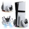 PS5 Pro / PS5 Slim Compatible Vertical Stand [Newly Released PS5 Pro/Slim Compatible] Lwuckbarrt PS5 Controller Charging Stand Multi-function Cooling Fan Charging Stand 2 Devices Simultaneous Charging