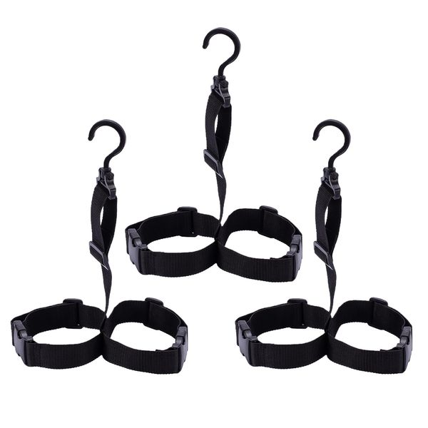 BASSDASH 3 Pack Fishing Wader Boot Hanger Adjustable Strap for Storage Drying