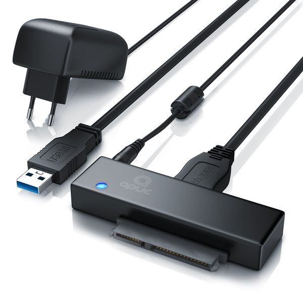 CSL - USB 3.0 SSD SATA Adapter - Konverter - für SSD SATA I II III 2,5 Zoll 6,35cm HDD 3,5 Zoll 8,89cm Laufwerke - inkl. Netzteil