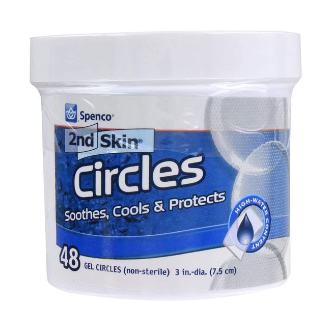 Spenco 2nd Skin Circles Soothing Protection for Blisters, Hot Spots and Skin Irritations, Gel Circles 48-Count