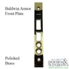 Baldwin Armor Faceplate For Latch Deadbolt Polished Brass Faceplate