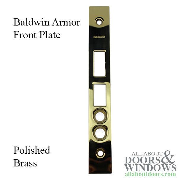 Baldwin Armor Faceplate For Latch Deadbolt Polished Brass Faceplate