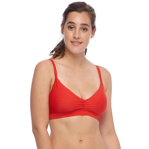 Body Glove Women's Drew Solid D, Dd, E, F Cup Bikini Top Swimsuit, Smoothie True Red, E