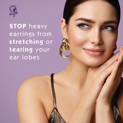 Lobe Miracle- Clear Earring Support Patches - Earring Backs for Droopy Ears - Ear Care Products for Torn or Stretched Ear Lobes (60 Patches)